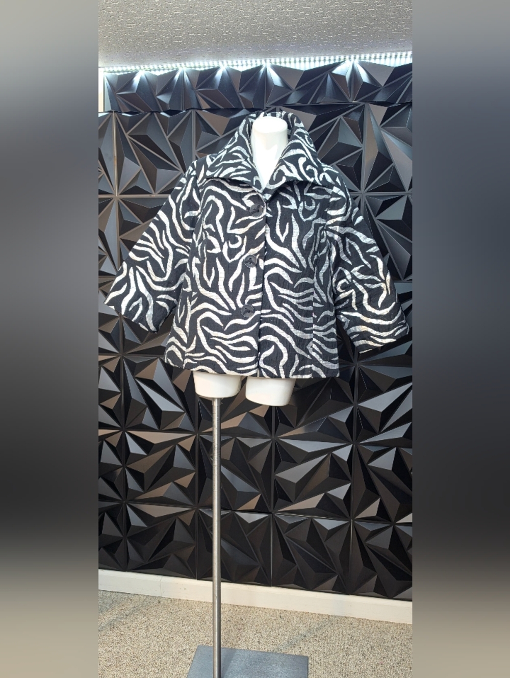 Laura Ashley Black & White Zebra-Print jacket
